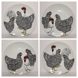 Fitz & Floyd Coq du Village Plate Set - 4 pcs